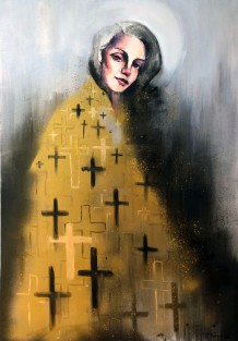 "Saint IV", mixed media, 100 x 70 cm
